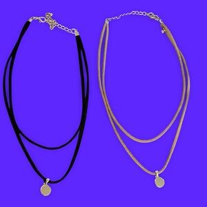 Elegant Black and Tan Pendant Necklace Set